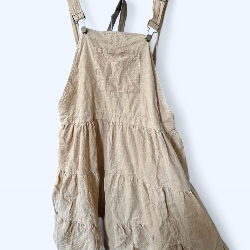 Casual yellow Tiered Pinafore Dress